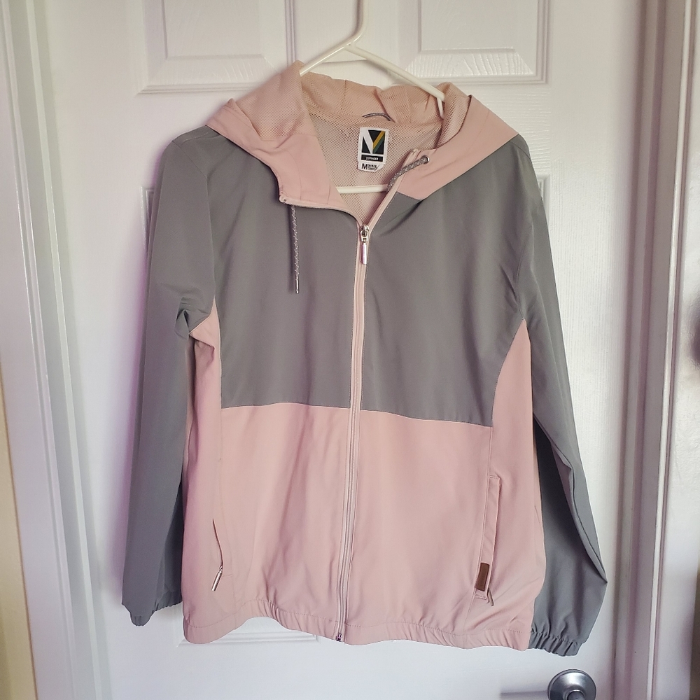 Medium pink and grey windbreaker